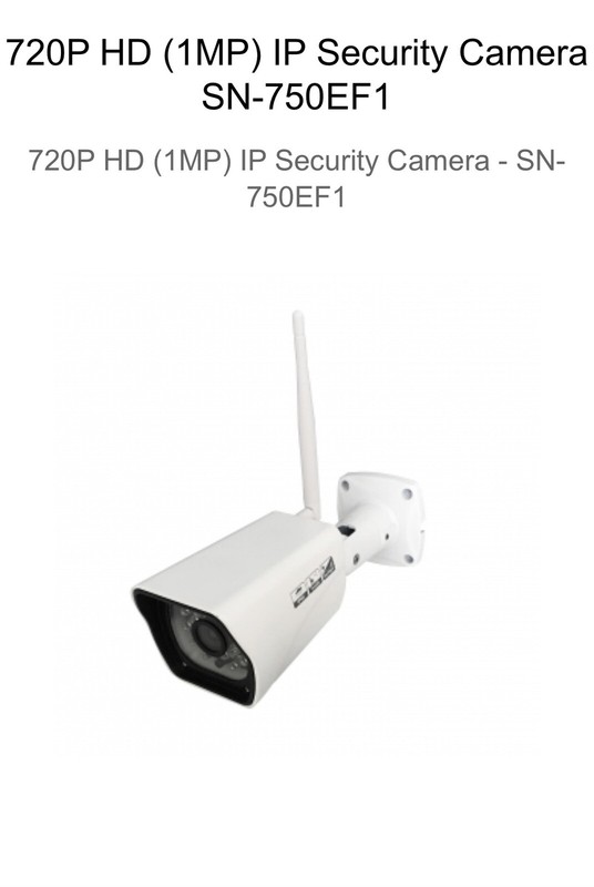 Secure Net Outdoor Wireless Security IP Camera SN-750EF1 / 720P