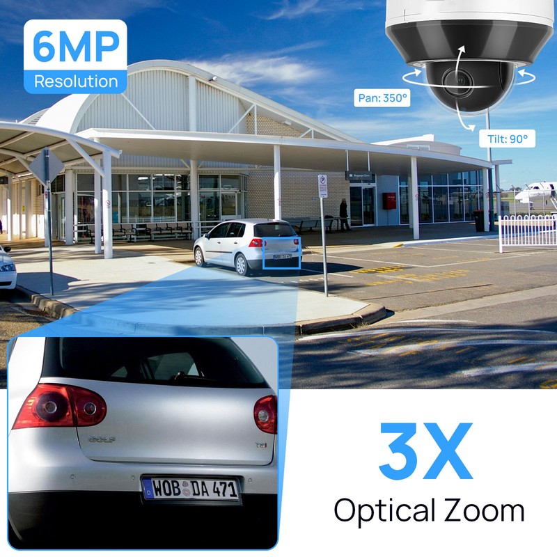 VIKYLIN 3×Optical Zoom IR Mini Dome 6MP PTZ CAMERA ONVIF POE MIC Outdoor/Indoor gallery