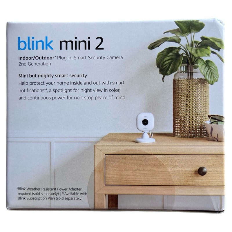 Blink Mini 2 Indoor Outdoor 1080p Plug-In WiFi Add-on Security Camera White gallery