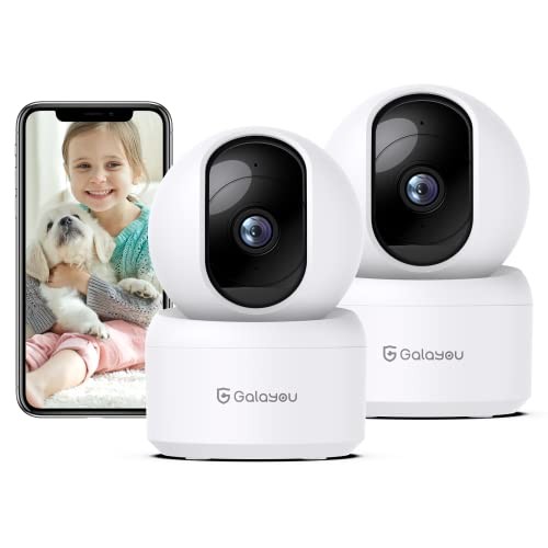 GALAYOU Indoor Security Camera 2K, Pet Camera, 360 Degree 2.4G WiFi Home Secu…