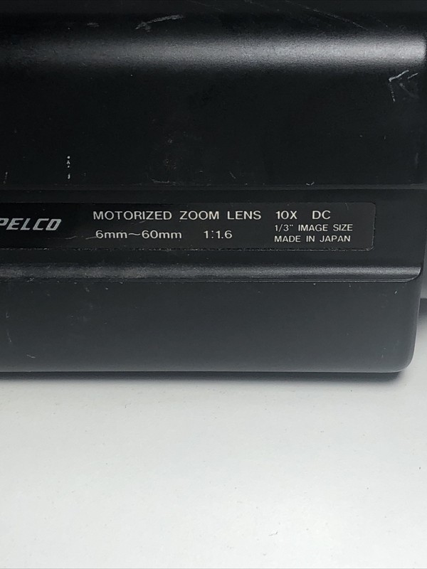 PELCO 6MM-60MM 1:1.6 MOTORIZED ZOOM LENS 10X DC &COLOR CAMERA CC3700S-2 gallery