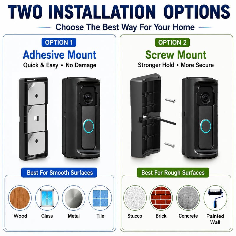 Adjustable 360° Anti-Theft Full Enclosure Doorbell Mount for 2026 Ring Batter... gallery