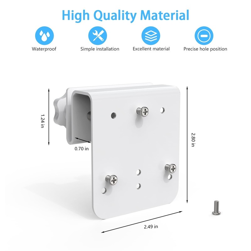 Solar Security Camera Gutter Mount - 2 Pack for Outdoor Wireless Cameras, White gallery