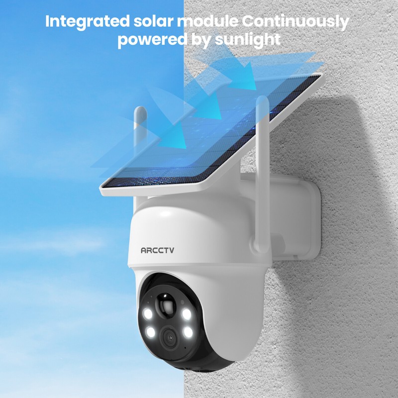Wireless Security Camera System Solar Battery Outdoor Wifi Audio Home 2 Way Talk gallery