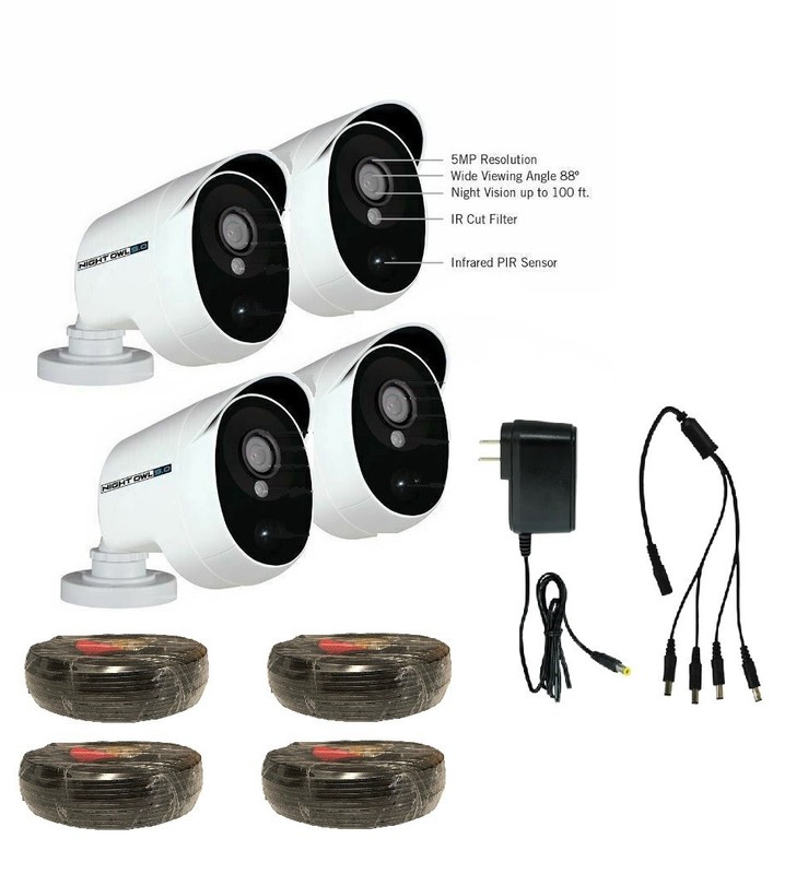 4 Pack – CM-PXHD50W-BU with 60ft BNC Cable and Power Supply /4 way splitter