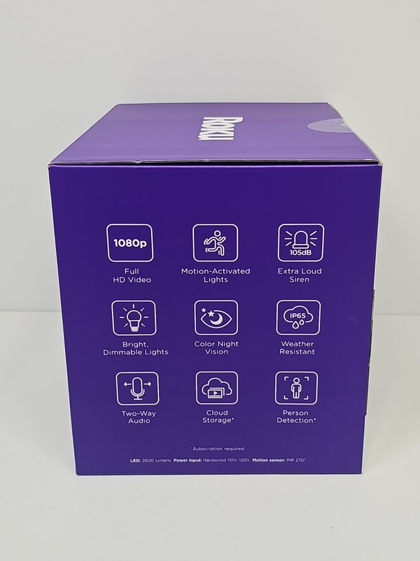 Roku Floodlight Security Camera SE Wired NEW SEALED gallery