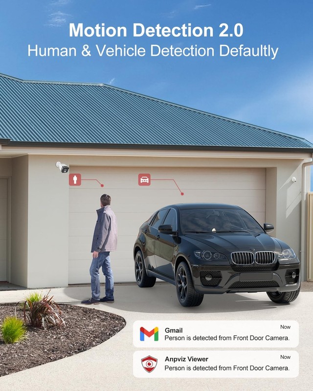 4K 8MP PoE Bullet Camera Outdoor, 127° FOV, Human Vehicle Detection - Color gallery