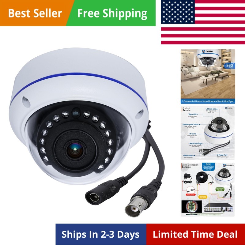 HD 1080P 360 Degree Dome Surveillance Cameras Indoor Outdoor 4 in 1 TVI/AHD/C…