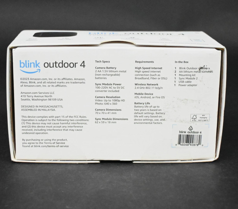 Blink Outdoor 4 4th Gen Wire-free Wi-Fi Outdoor Security 1 Camera System Blk gallery