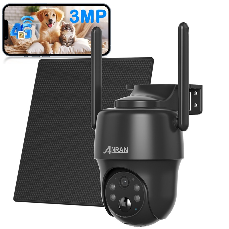 ANRAN 4G LTE Cellular Solar Security Camera Wireless Outdoor Built-in VSIM Card