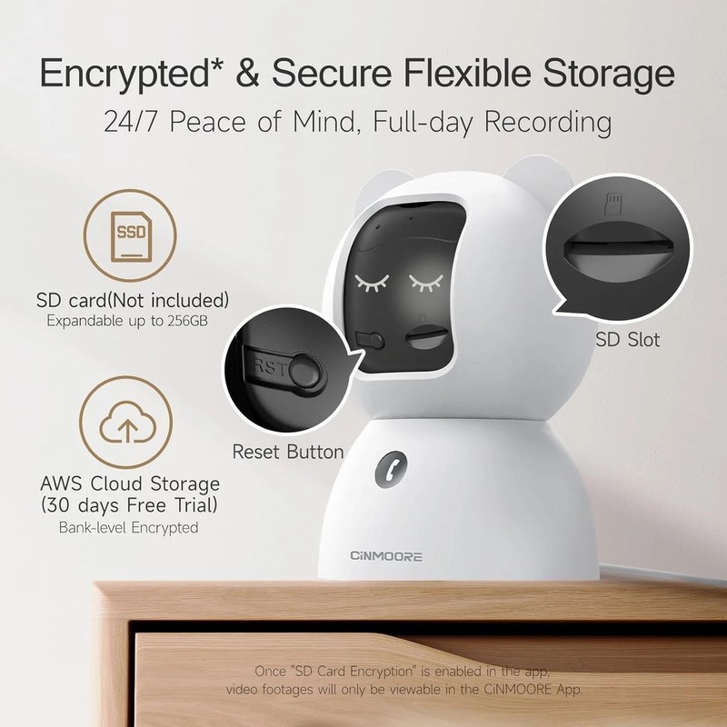Indoor Home Security Cameras 4pack, 2.5K, PTZ, Local Recording, Free AI Detec... gallery