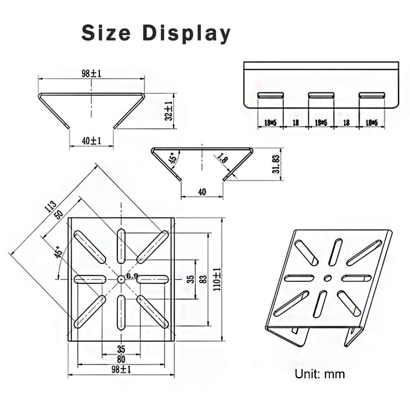 Universal Vertical Pole Mount Adapter Bracket For Cctv Security Camera Ptz Dome