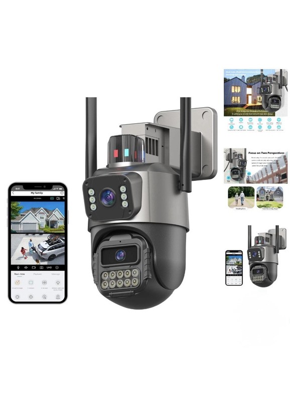 6MP Security Camera Outdoor, Dual Lens Outside Cameras AI Tracking, Color Night gallery