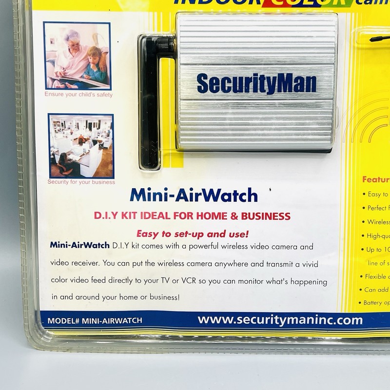 SecurityMan Wireless Color Camera Kit Mini-AirWatch With Audio Factory Sealed gallery