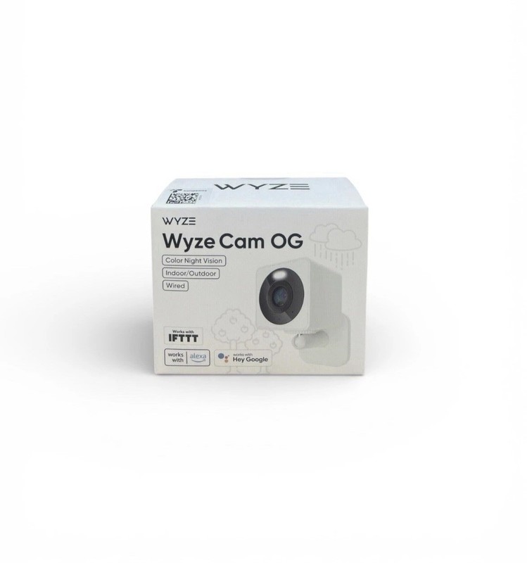 Wyze Cam OG Wired Indoor Outdoor 1080p HD Smart Home Security Camera White