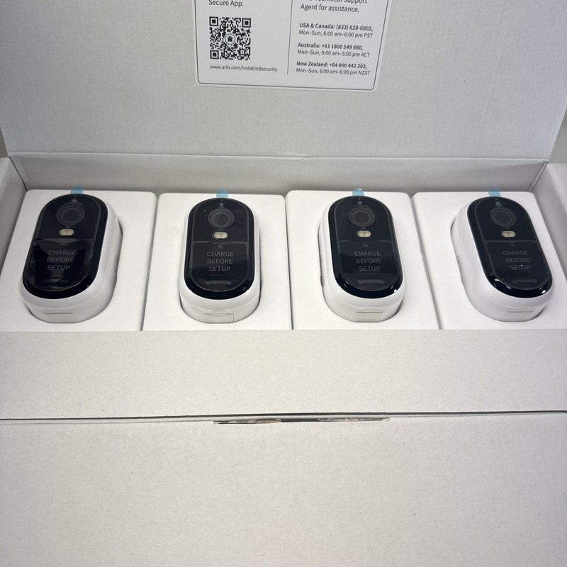 Arlo Essential (3rd Gen) HD Outdoor Security Cameras w/ Solar Panels, 4pk gallery