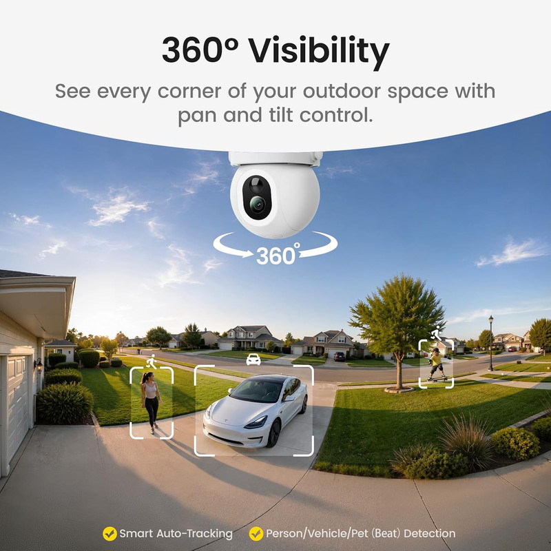 Solarcam D1 Max, 4K Solar Security Cameras Outdoor Wireless, 360° Pan & Tilt Cov gallery