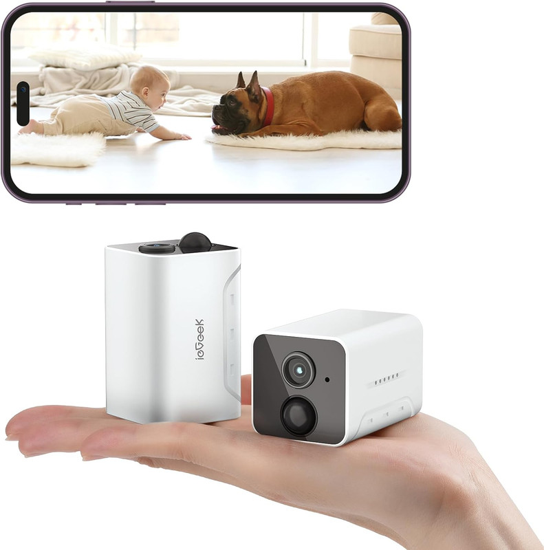 Wireless Indoor Cameras for Home Security, Mini Battery Wifi Camera Indoor 1080P gallery