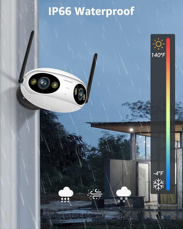 Wifi/PoE Panoramic 8MP 180° Dual Lens Full Color IR IP Camera Bullet iCSee/XMEYE gallery