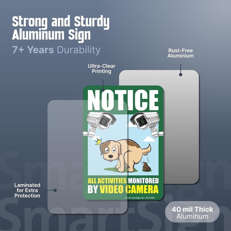 Multicolor Video Camera Yard Notice Sign gallery