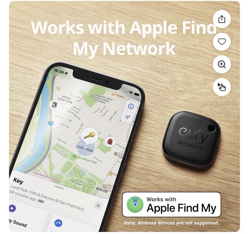 eufy SmartTrack Link, 2-Pack, iOS Only, E87B0011-4, Black, New gallery