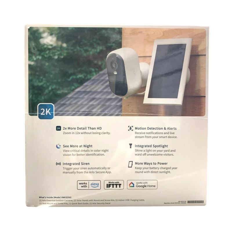 Arlo Essential Outdoor Second Generation Security Camera, 2-Pack & Solar Panels gallery