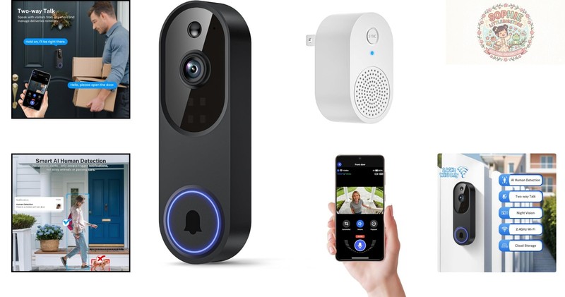 Weather-Resistant 1080p Wireless Doorbell Camera with Night Vision Capabilities gallery