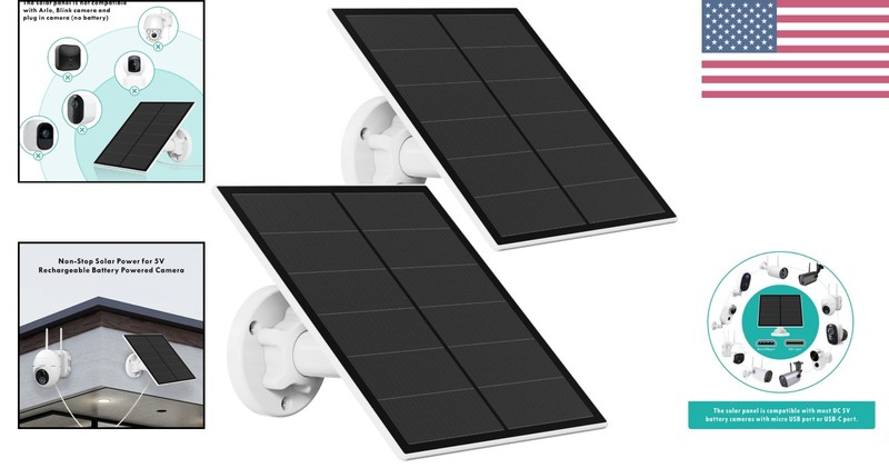 5W Solar Panel for Rechargeable Security Cameras - Outdoor Weatherproof Design gallery