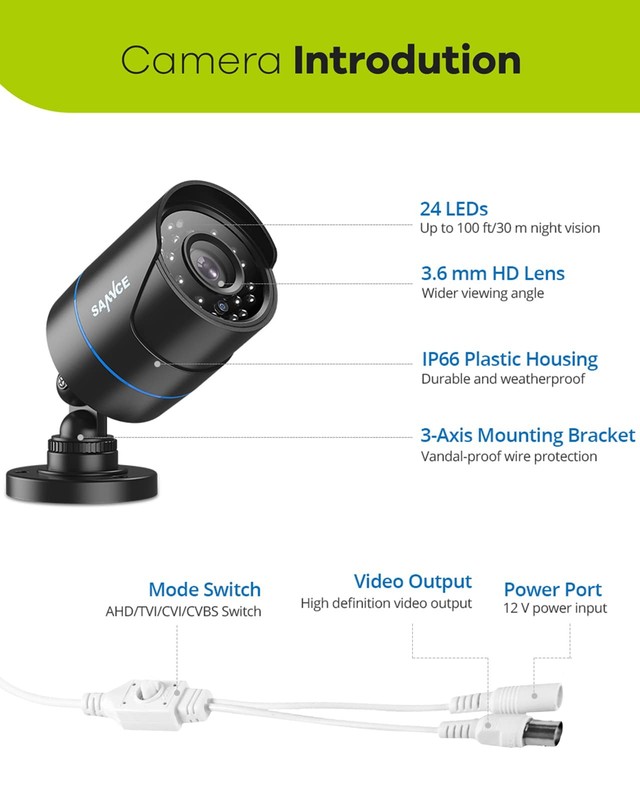 Camara De Vigilancia Exterior 1080P Con Vision Nocturna De 100 Pies Pro gallery