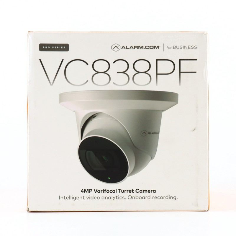 Alarm.com ADC-VC838PF 4MP PoE Varifocal Turret IP Security Camera AI HDR IR -NEW