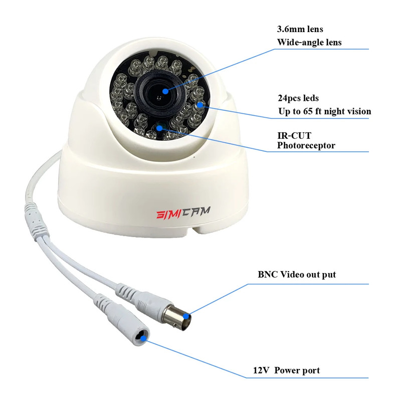 HD 720P/1080P AHD Analog Security Dome Camera Night Vision DVR BNC for Indoor Ho gallery