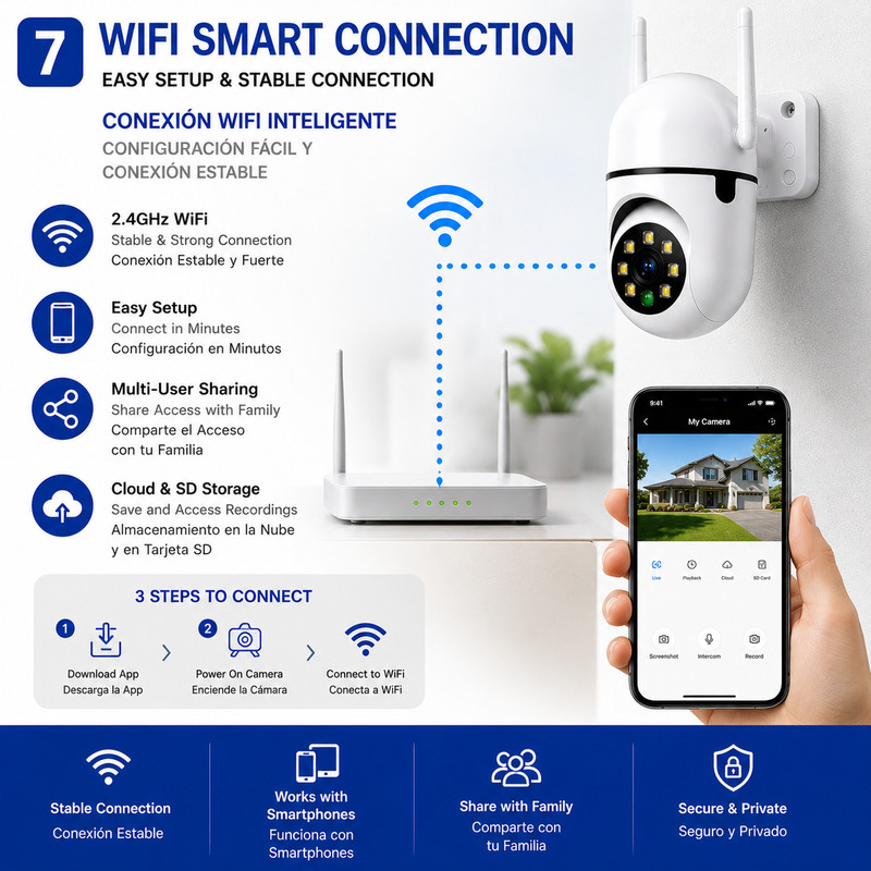 2 Pack 1080P WiFi PTZ Security Camera 360° Outdoor Night Vision gallery