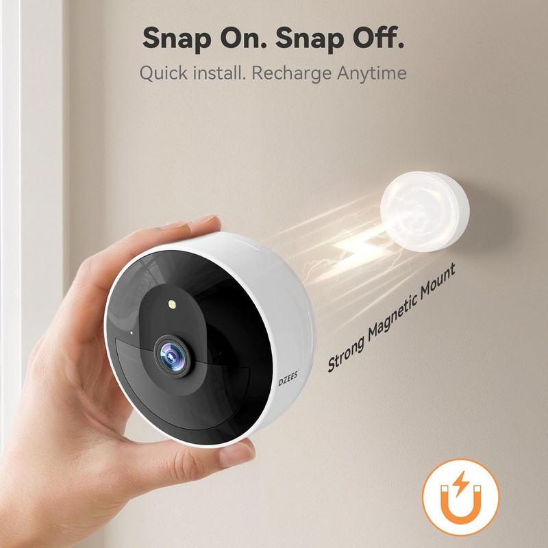 Magnetic Security Cameras Wireless Outdoor,2K AI Cameras for Home Security, Batt gallery