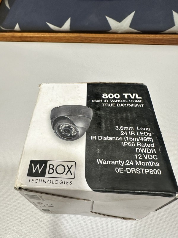 WBox Technologies 800 TVL 960H IR Vandal Dome True Day/Night