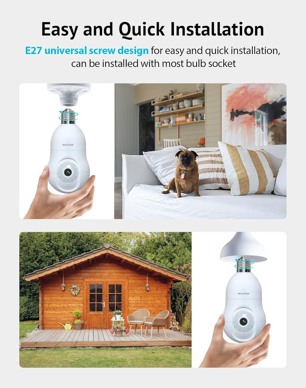 4MP Wireless Security Camera 360° with Motion Detection, 2 Pack gallery