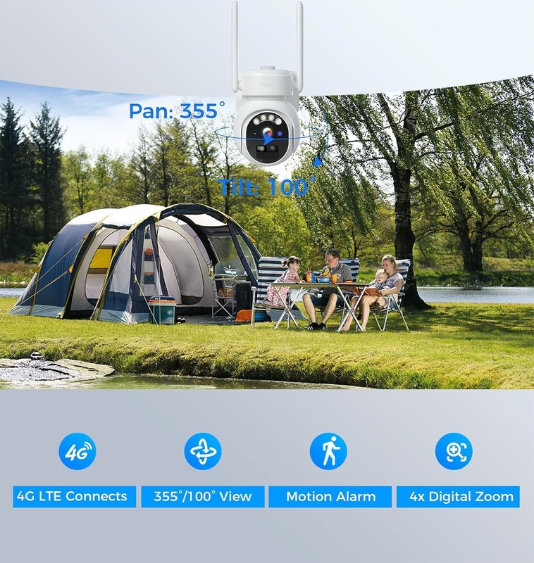 4G LTE Cellular Security Camera Wireless Outdoor Solar 64G rural farm barn ranch gallery