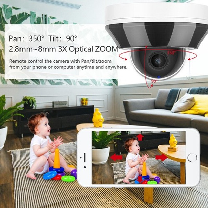 Vikylin 6MP 3X Optical Zoom PoE PTZ IP Camera IR Night Vision Dome with MIC NDAA gallery