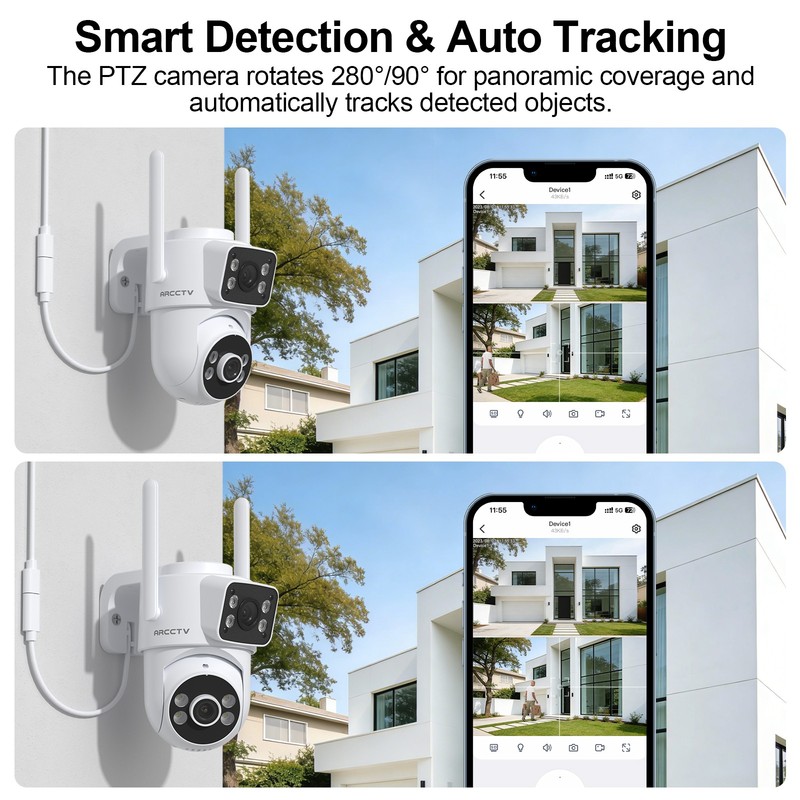 ARCCTV 4MP Dual Lens Security Camera System Home Night Vision Pan/Tilt Wireless gallery