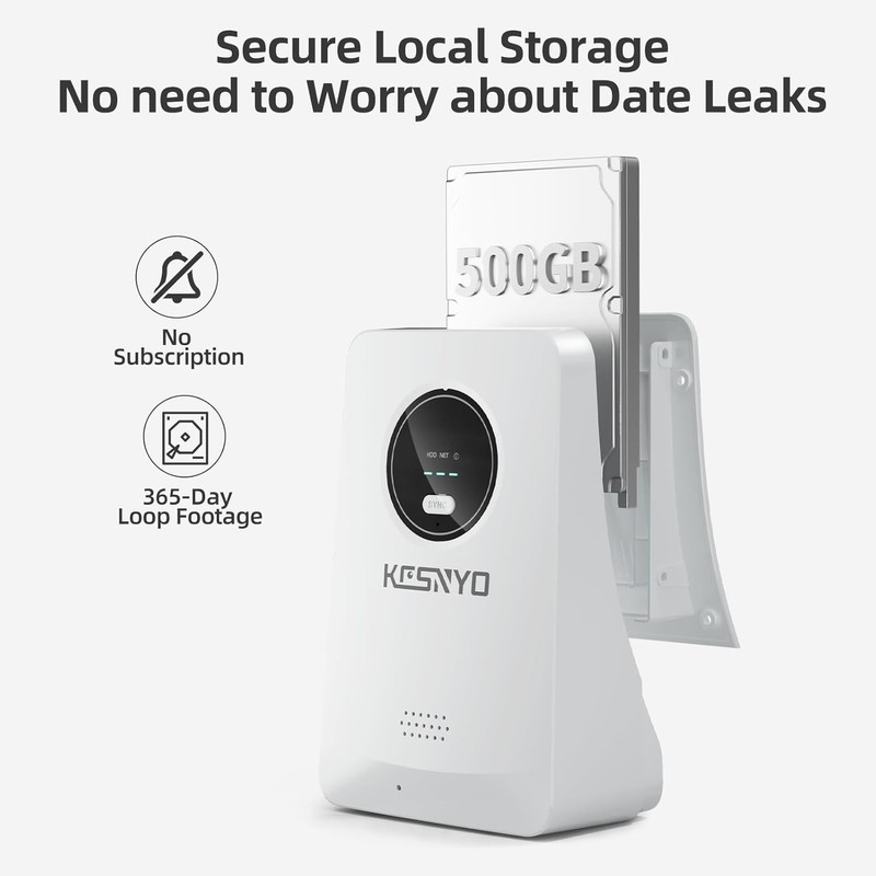 Kcsnyo 4MP Outdoor Solar Powered Home Security Cameras, 4 Cam kit 500G HDD gallery