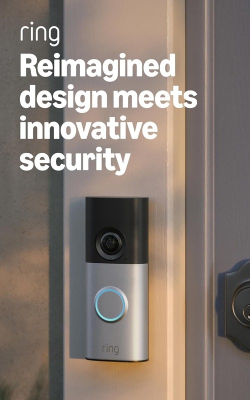 NEWEST MODEL Ring Wired Doorbell Plus 2nd Gen Retinal 2K 3D Motion Detection NIB gallery