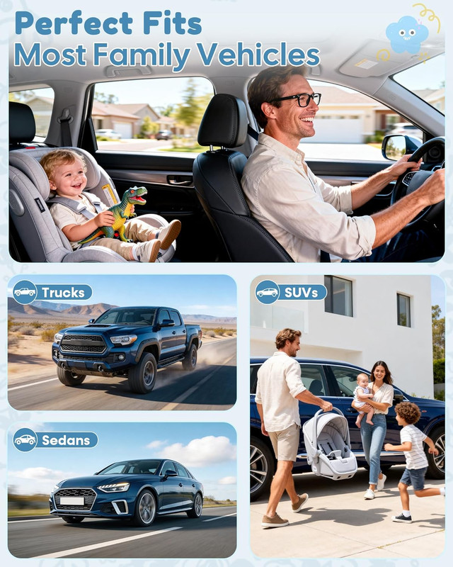 HD 1080P Day& Night Vision Car Seat Camera - Easy to Install 150° Wide Angle Bab gallery