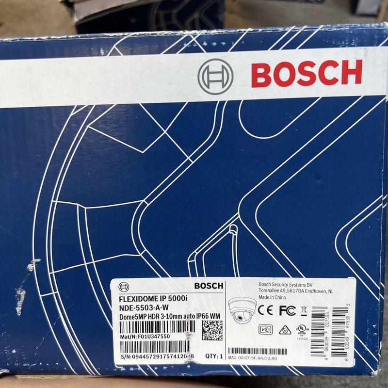 Bosch FLEXIDOME IP 5000i NDE-5503-A-W 5MP HDR IP66 Dome Camera Open Box