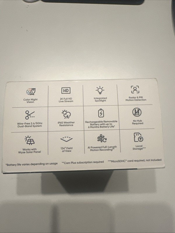 Wyze Battery Cam Pro 2K Color NV W/ Radar & PIR Motion Detection gallery