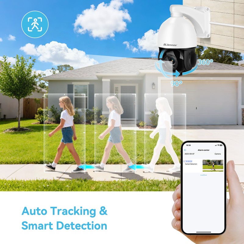 JENNOV 8MP UltraHD POE PTZ Security Camera Outdoor Camera Dome New gallery