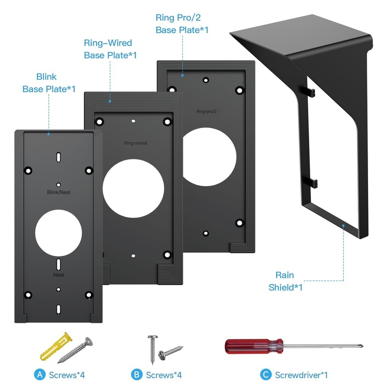 Doorbell Rain Anti-Glare Cover Compatible with Ring Video Doorbell Pro/Pro 2/... gallery