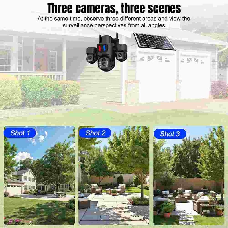 3 Lens 6MP WiFi IP Camera Wireless 1080P Outdoor CCTV PTZ Home Security IR Cam gallery