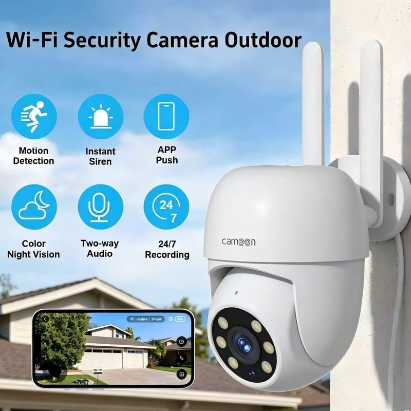 2Pack Outdoor WiFi Home Security Cameras|2.4/5GHz WiFi, Auto Tracking gallery