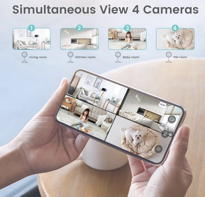 Bundle of (2) WiFi 2K Smart Camera Home Security, Video & Audio, Baby Monitors gallery