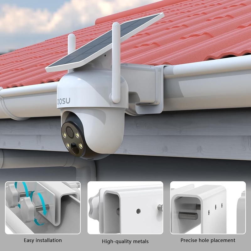 Only Gutter Mount for AOSU Solar Security Cameras Outdoor Wireless SolarCam D1 gallery
