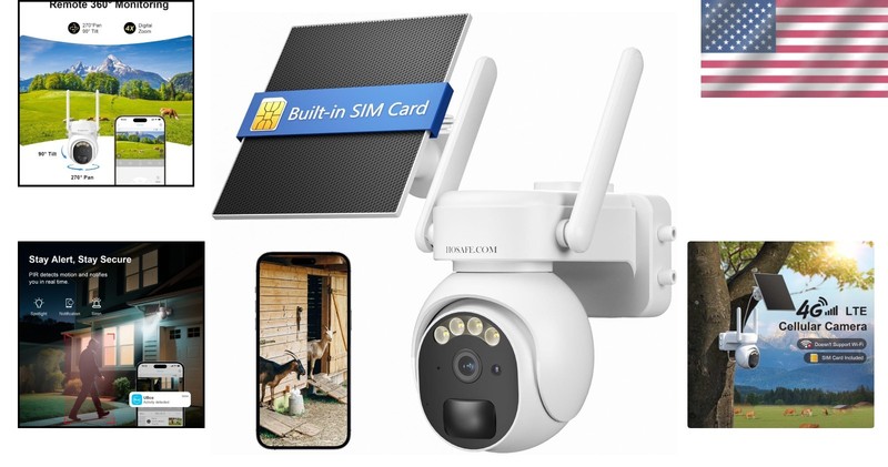 Solar Outdoor Camera Wireless, PIR Motion, 2K HD, 2-Way Talk gallery